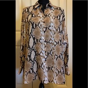 MARKS AND SPENCER top beige/brown snake print